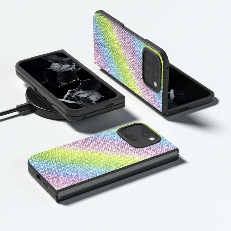 For Google Pixel 9 Pro Fold Diamond Frame Edge Full Coverage Phone Case(Rainbow Diamond)