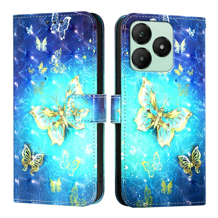 For Wiko T20 3D Painting Horizontal Flip Leather Phone Case(Golden Butterfly)