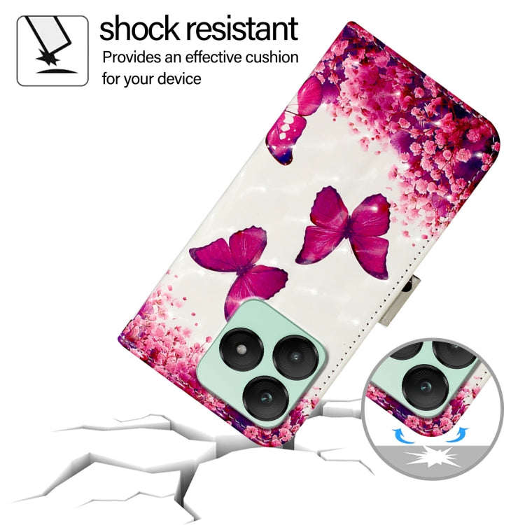 For Wiko T20 3D Painting Horizontal Flip Leather Phone Case(Rose Butterfly)