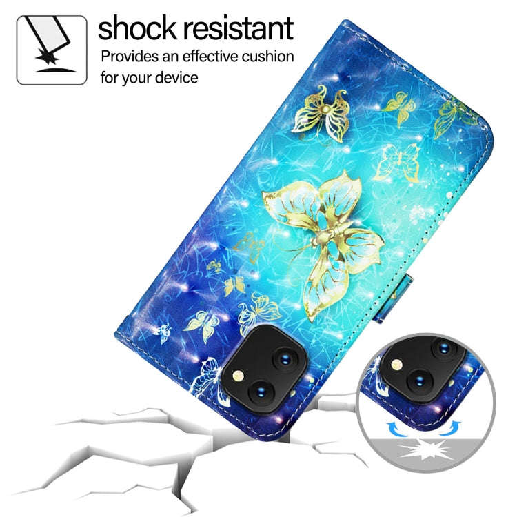 For UMIDIGI Power 7 / Power 7S 3D Painting Horizontal Flip Leather Phone Case(Golden Butterfly)