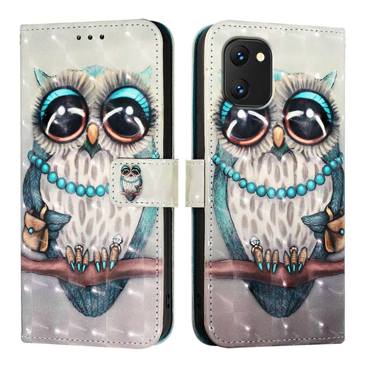 For UMIDIGI Power 7 / Power 7S 3D Painting Horizontal Flip Leather Phone Case(Grey Owl)