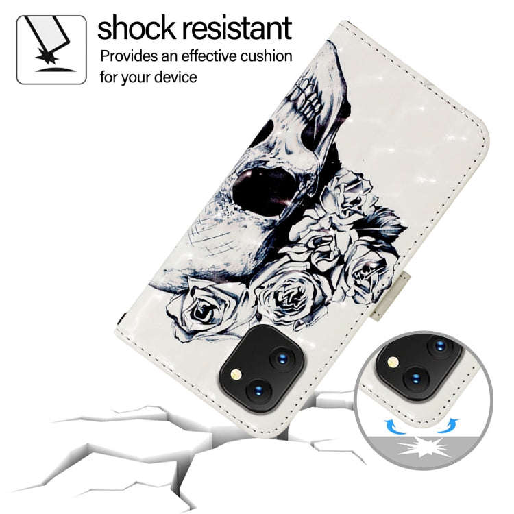 For UMIDIGI Power 7 / Power 7S 3D Painting Horizontal Flip Leather Phone Case(Skull)