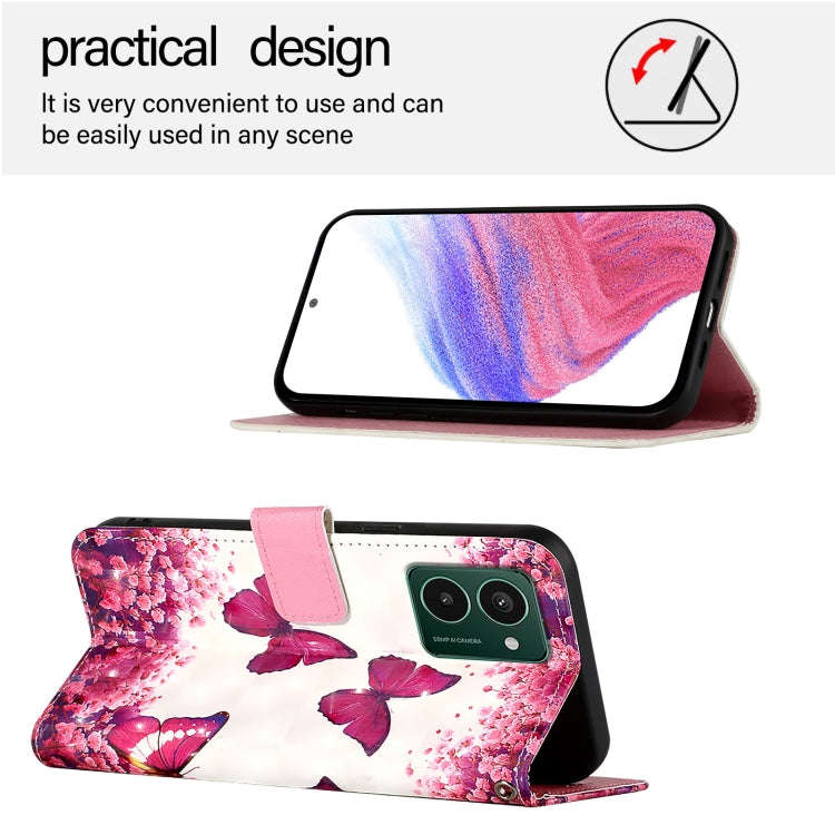 For HMD Pulse Pro 3D Painting Horizontal Flip Leather Phone Case(Rose Butterfly)