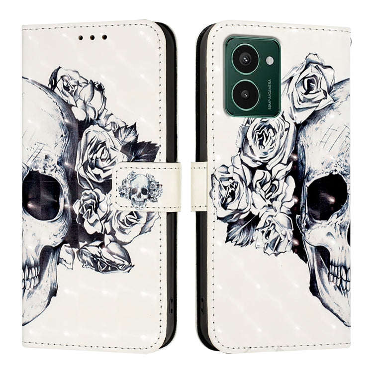 For HMD Pulse Pro 3D Painting Horizontal Flip Leather Phone Case(Skull)