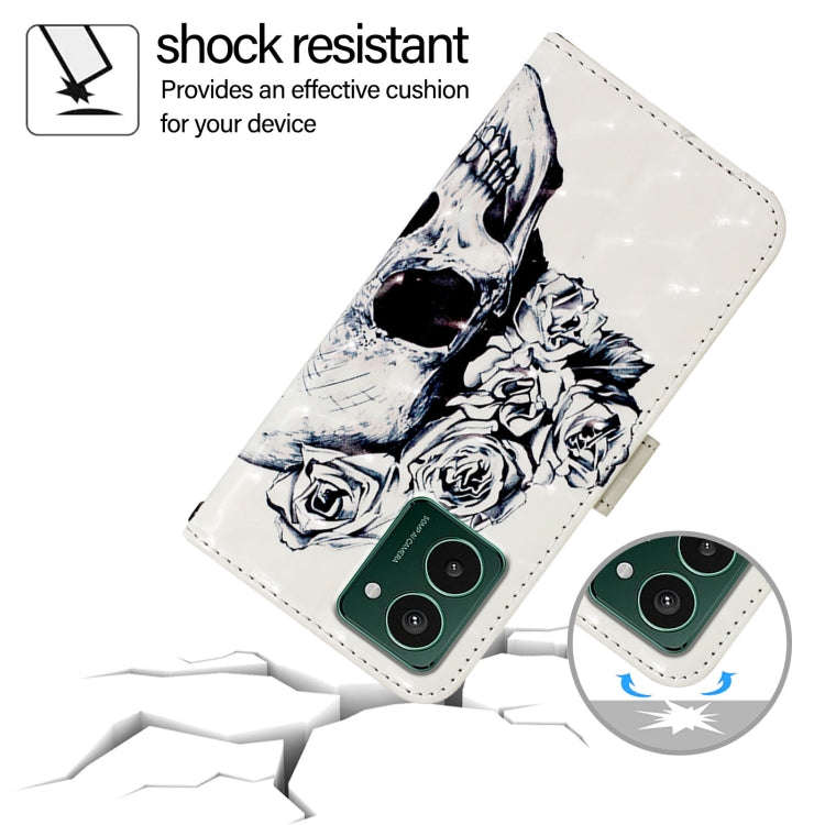 For HMD Pulse Pro 3D Painting Horizontal Flip Leather Phone Case(Skull)