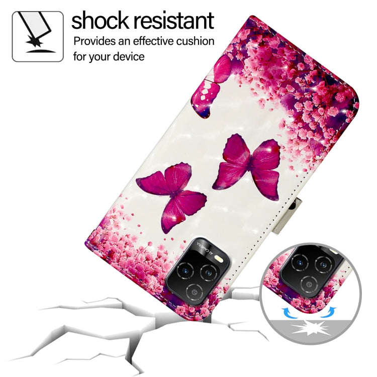 For BLU View 5 Pro 3D Painting Horizontal Flip Leather Phone Case(Rose Butterfly)
