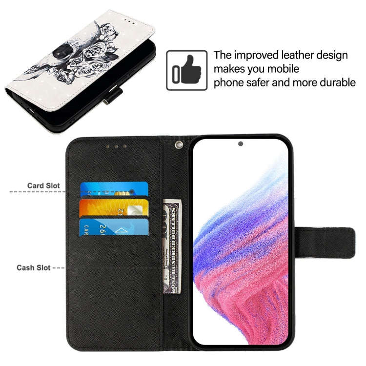 For BLU View 5 Pro 3D Painting Horizontal Flip Leather Phone Case(Skull)
