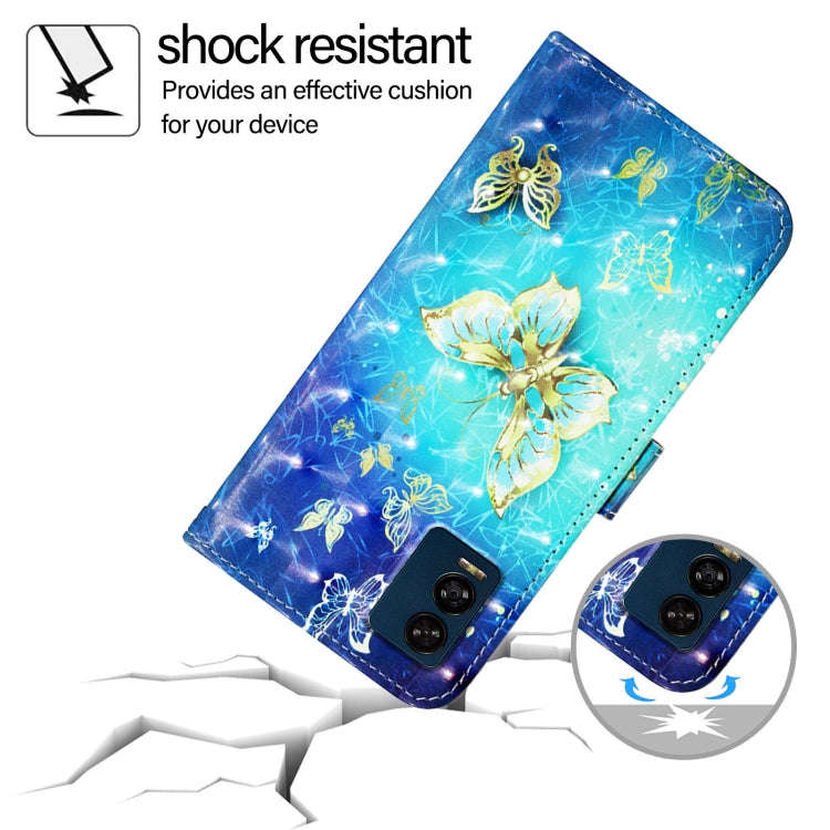 For BLU View Speed 5G 3D Painting Horizontal Flip Leather Phone Case(Golden Butterfly)