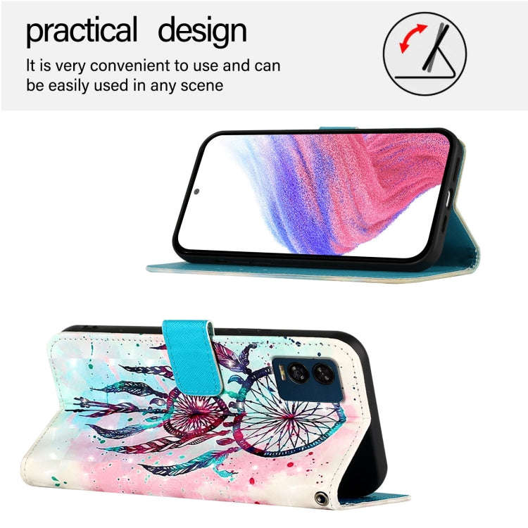 For BLU View Speed 5G 3D Painting Horizontal Flip Leather Phone Case(Color Drop Wind Chimes)