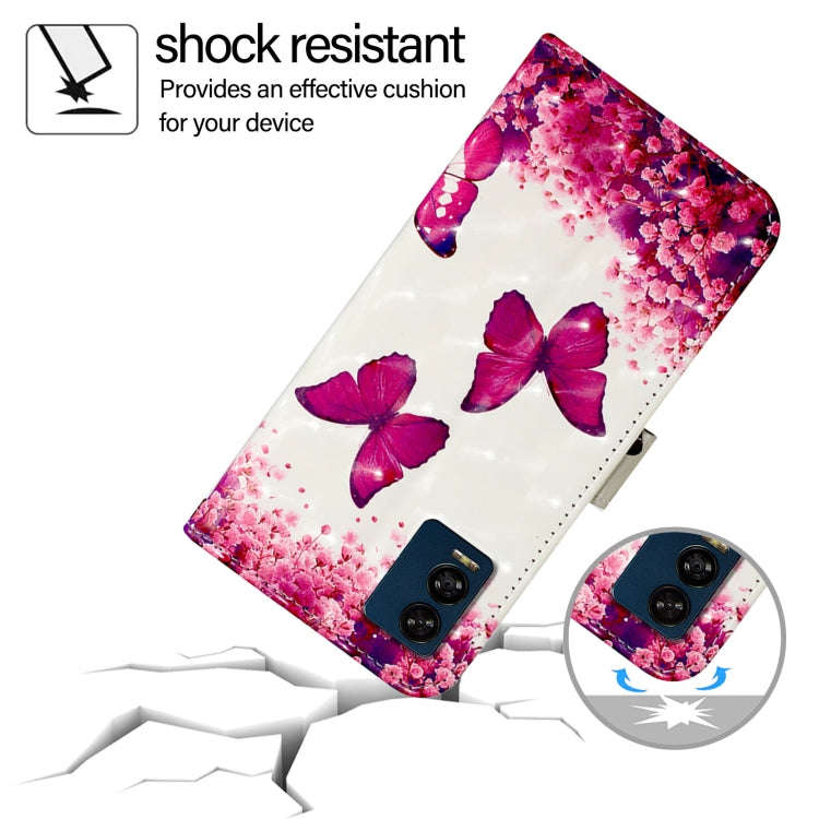For BLU View Speed 5G 3D Painting Horizontal Flip Leather Phone Case(Rose Butterfly)
