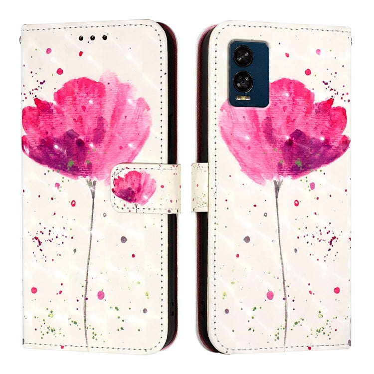 For BLU View Speed 5G 3D Painting Horizontal Flip Leather Phone Case(Flower)