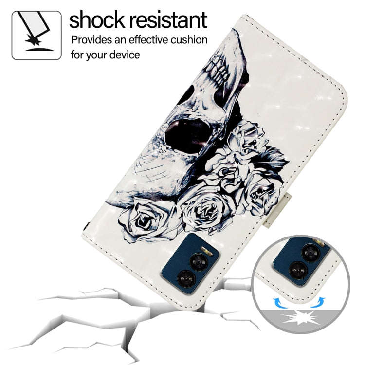 For BLU View Speed 5G 3D Painting Horizontal Flip Leather Phone Case(Skull)