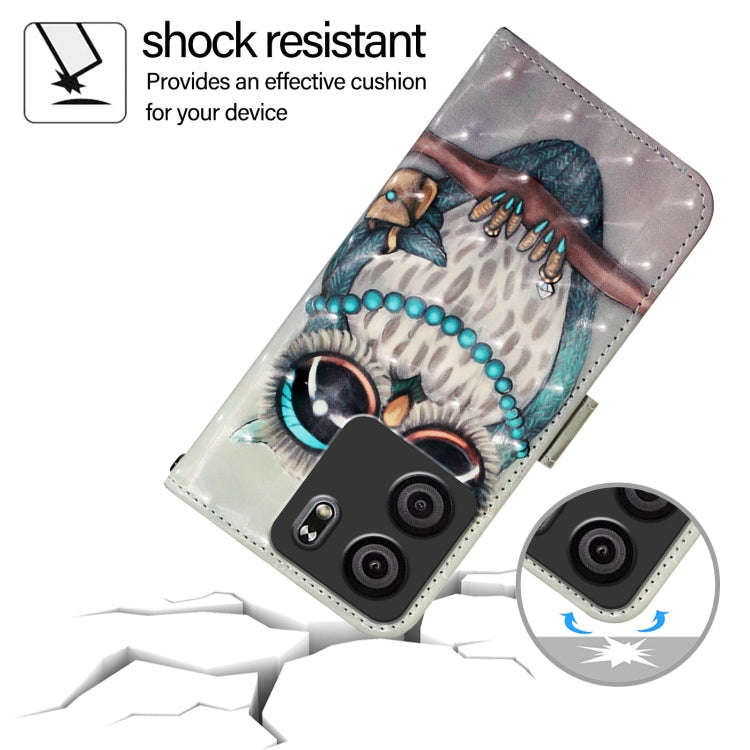 For BLU View 5 3D Painting Horizontal Flip Leather Phone Case(Grey Owl)