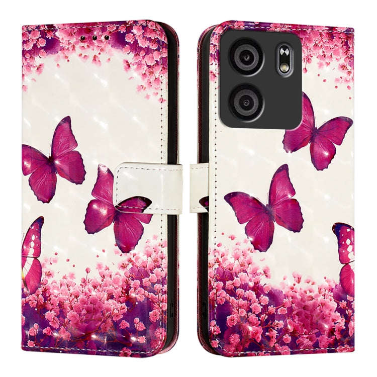 For BLU View 5 3D Painting Horizontal Flip Leather Phone Case(Rose Butterfly)