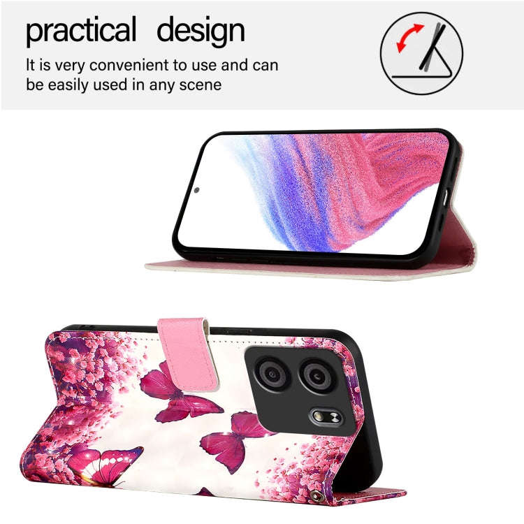 For BLU View 5 3D Painting Horizontal Flip Leather Phone Case(Rose Butterfly)
