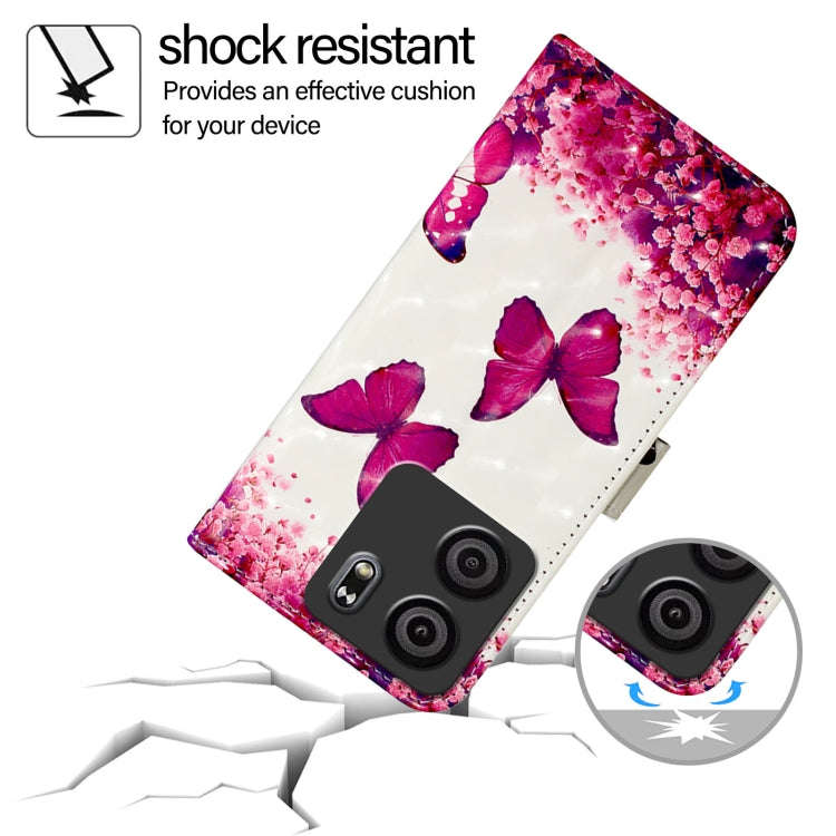 For BLU View 5 3D Painting Horizontal Flip Leather Phone Case(Rose Butterfly)