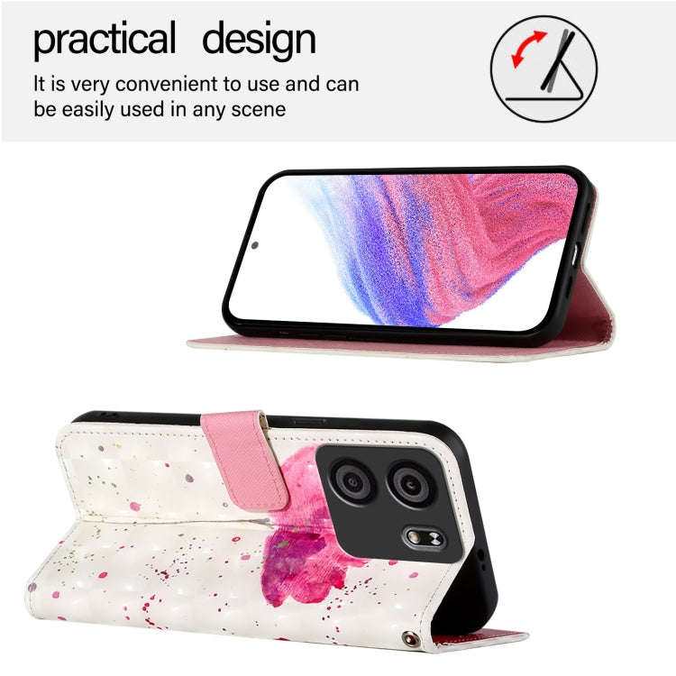 For BLU View 5 3D Painting Horizontal Flip Leather Phone Case(Flower)