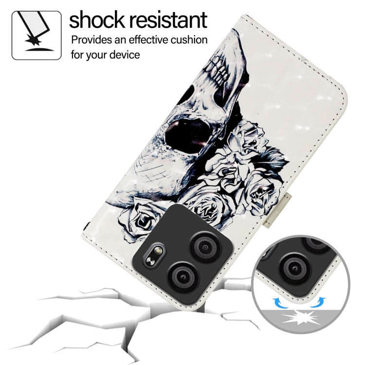 For BLU View 5 3D Painting Horizontal Flip Leather Phone Case(Skull)