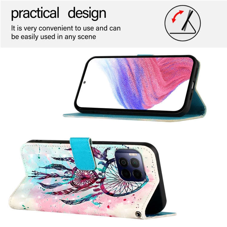 For T-Mobile REVVL 7 Pro 3D Painting Horizontal Flip Leather Phone Case(Color Drop Wind Chimes)