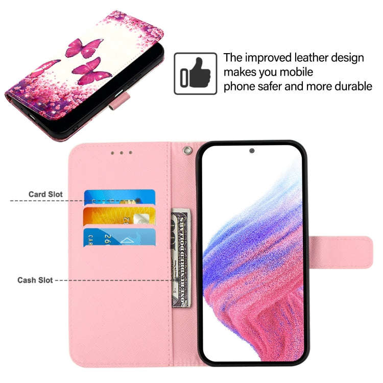For T-Mobile REVVL 7 Pro 3D Painting Horizontal Flip Leather Phone Case(Rose Butterfly)