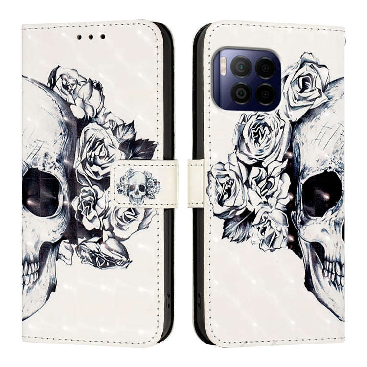 For T-Mobile REVVL 7 Pro 3D Painting Horizontal Flip Leather Phone Case(Skull)