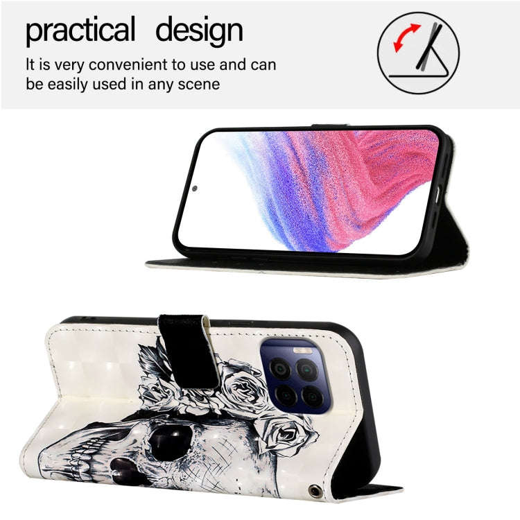 For T-Mobile REVVL 7 Pro 3D Painting Horizontal Flip Leather Phone Case(Skull)