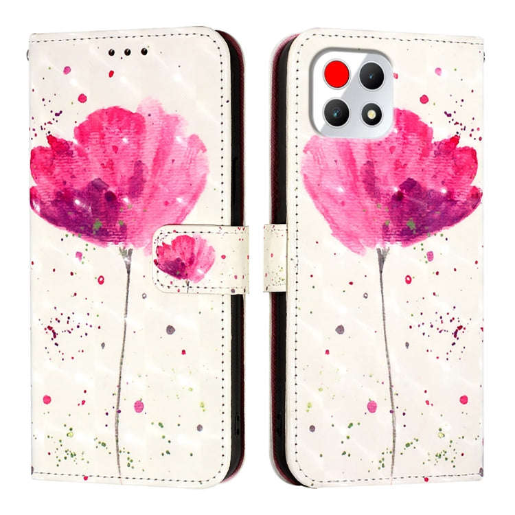 For T-Mobile REVVL 7 3D Painting Horizontal Flip Leather Phone Case(Flower)