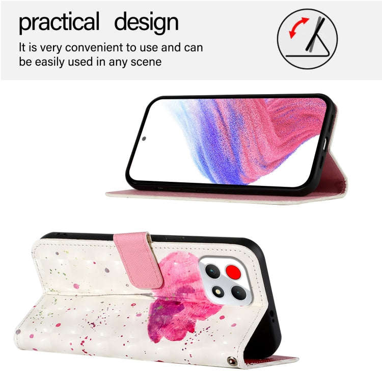 For T-Mobile REVVL 7 3D Painting Horizontal Flip Leather Phone Case(Flower)