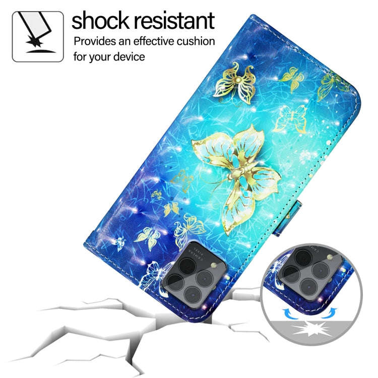 For T-Mobile REVVL 6 Pro / 6x Pro 3D Painting Horizontal Flip Leather Phone Case(Golden Butterfly)