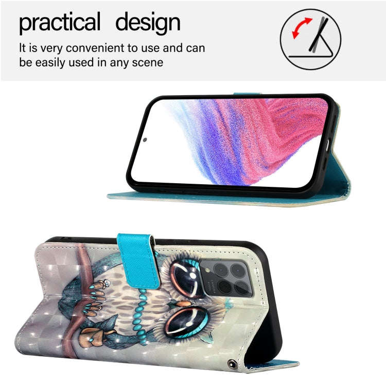 For T-Mobile REVVL 6 Pro / 6x Pro 3D Painting Horizontal Flip Leather Phone Case(Grey Owl)