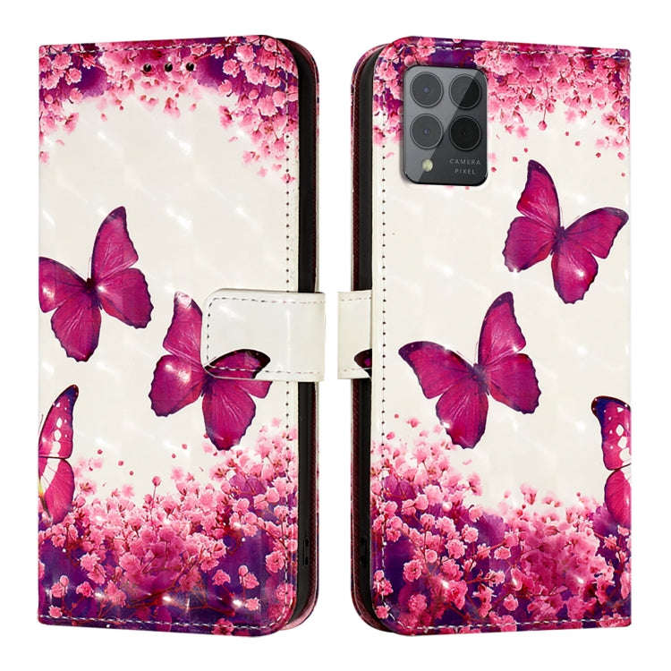 For T-Mobile REVVL 6 Pro / 6x Pro 3D Painting Horizontal Flip Leather Phone Case(Rose Butterfly)