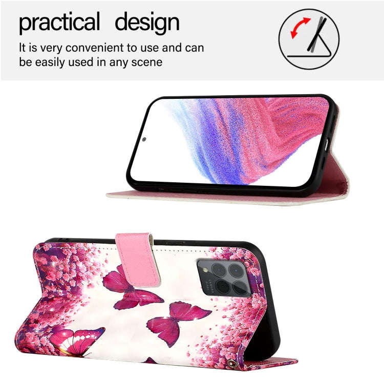 For T-Mobile REVVL 6 Pro / 6x Pro 3D Painting Horizontal Flip Leather Phone Case(Rose Butterfly)