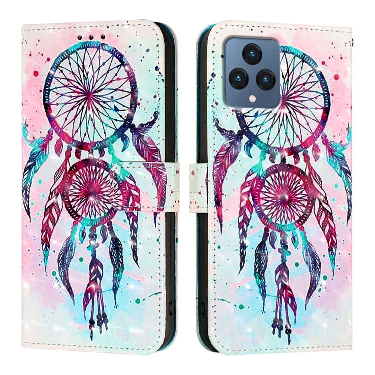 For T-Mobile REVVL 6 / 6x 3D Painting Horizontal Flip Leather Phone Case(Color Drop Wind Chimes)
