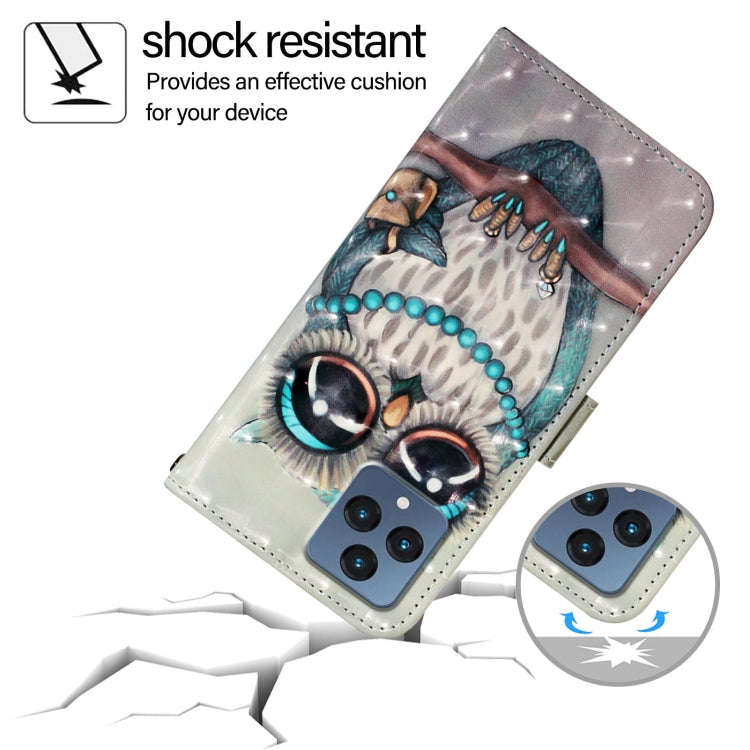 For T-Mobile REVVL 6 / 6x 3D Painting Horizontal Flip Leather Phone Case(Grey Owl)