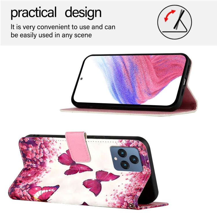 For T-Mobile REVVL 6 / 6x 3D Painting Horizontal Flip Leather Phone Case(Rose Butterfly)