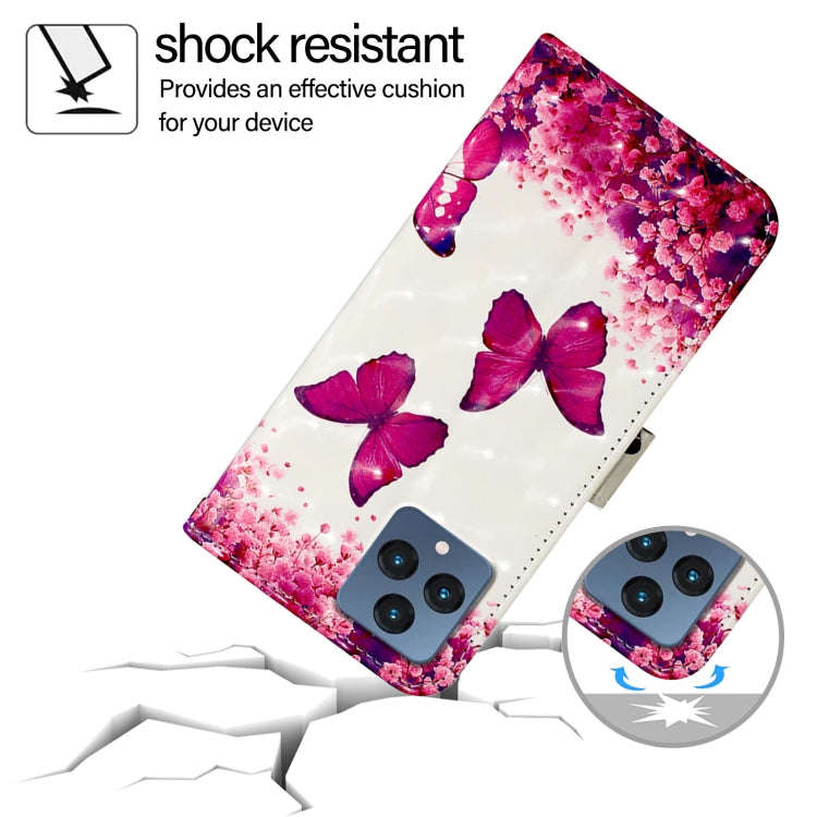 For T-Mobile REVVL 6 / 6x 3D Painting Horizontal Flip Leather Phone Case(Rose Butterfly)