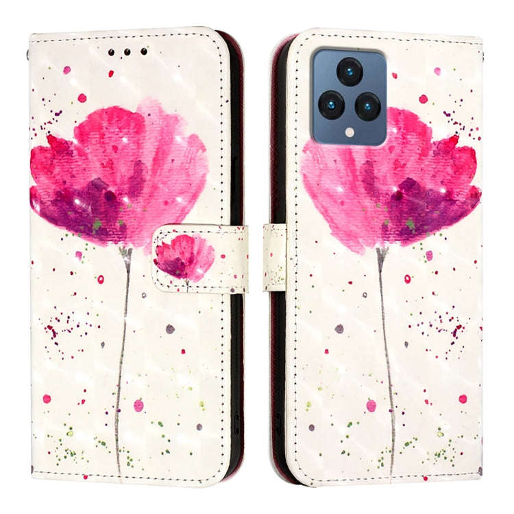 For T-Mobile REVVL 6 / 6x 3D Painting Horizontal Flip Leather Phone Case(Flower)