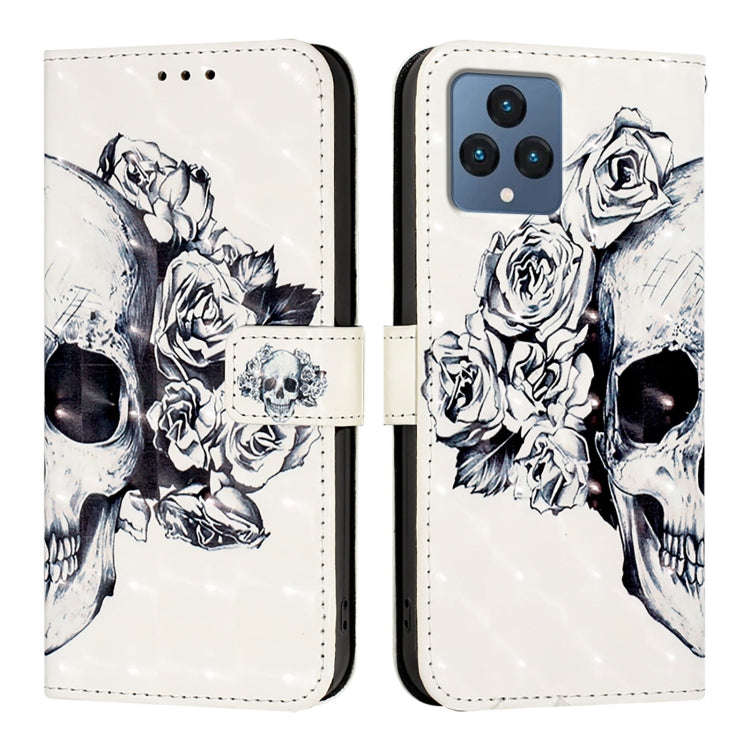 For T-Mobile REVVL 6 / 6x 3D Painting Horizontal Flip Leather Phone Case(Skull)