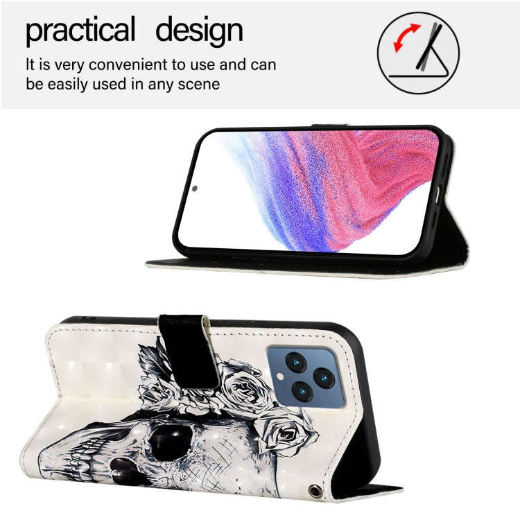 For T-Mobile REVVL 6 / 6x 3D Painting Horizontal Flip Leather Phone Case(Skull)