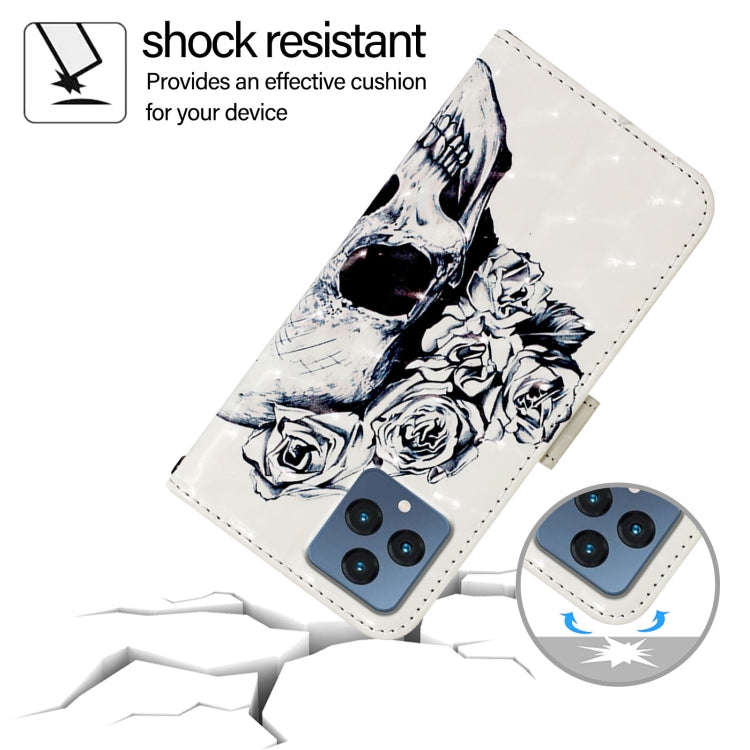 For T-Mobile REVVL 6 / 6x 3D Painting Horizontal Flip Leather Phone Case(Skull)