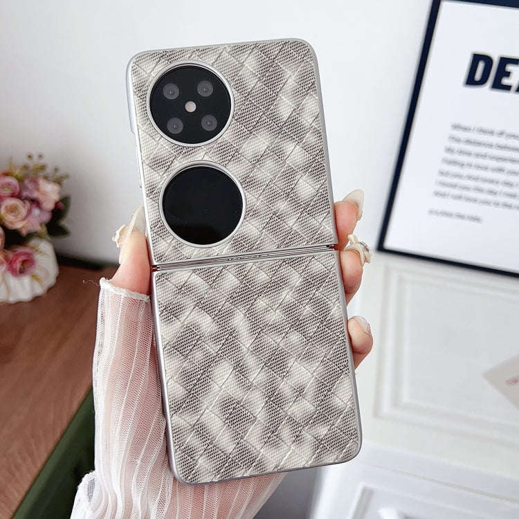 For Huawei Pocket 2 Colorful Woven Pattern Full Coverage Phone Case(Black White)