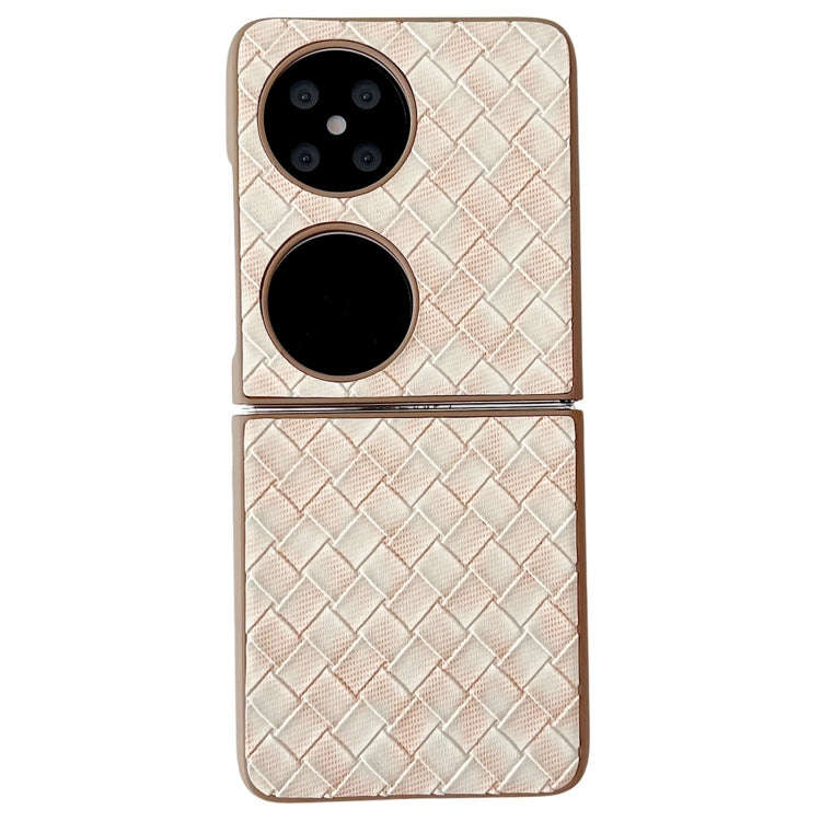 For Huawei P50 Pocket Colorful Woven Pattern Full Coverage Phone Case(Orange)