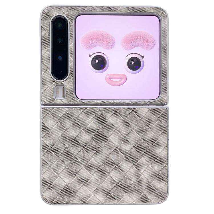 For Huawei Pura X Colorful Woven Pattern Full Coverage Phone Case(Black White)