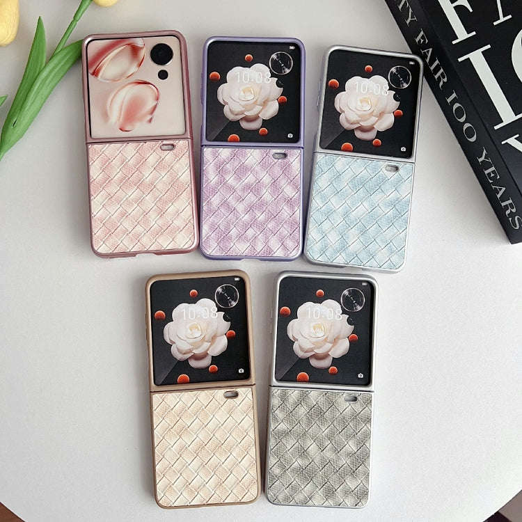 For Honor Magic V Flip Colorful Woven Pattern Full Coverage Phone Case(Black White)