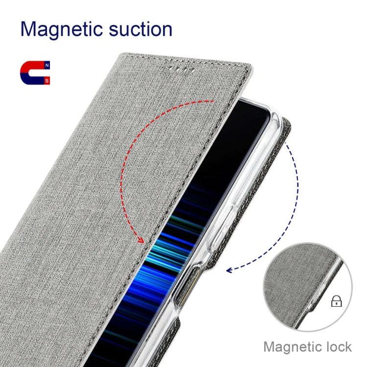For Sharp Aquos Wish4 ViLi DMX Series TPU + PU Leather Magnetic Phone Case(Grey)