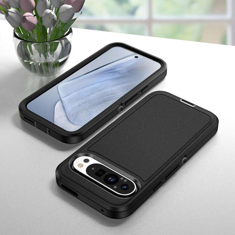 For Google Pixel 9 Pro Life Waterproof Rugged PC + Silicone Phone Case(Black)