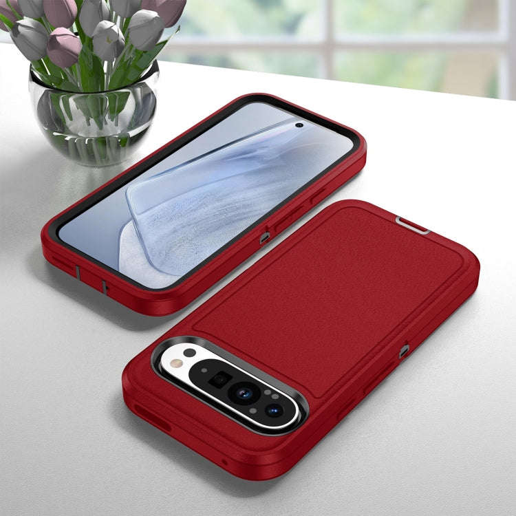 For Google Pixel 9 Pro Life Waterproof Rugged PC + Silicone Phone Case(Red + Black)