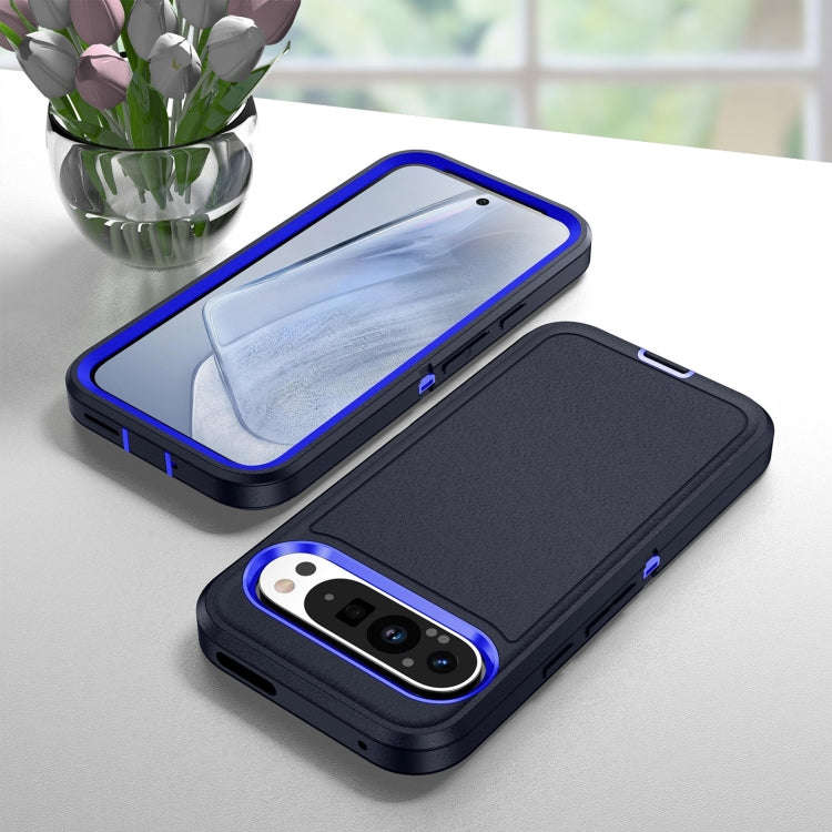 For Google Pixel 9 Pro Life Waterproof Rugged PC + Silicone Phone Case(Dark Blue + Royal Blue)