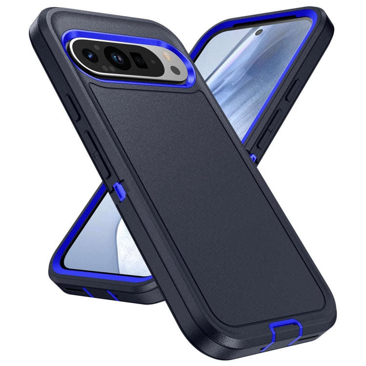 For Google Pixel 9 Life Waterproof Rugged PC + Silicone Phone Case(Dark Blue + Royal Blue)