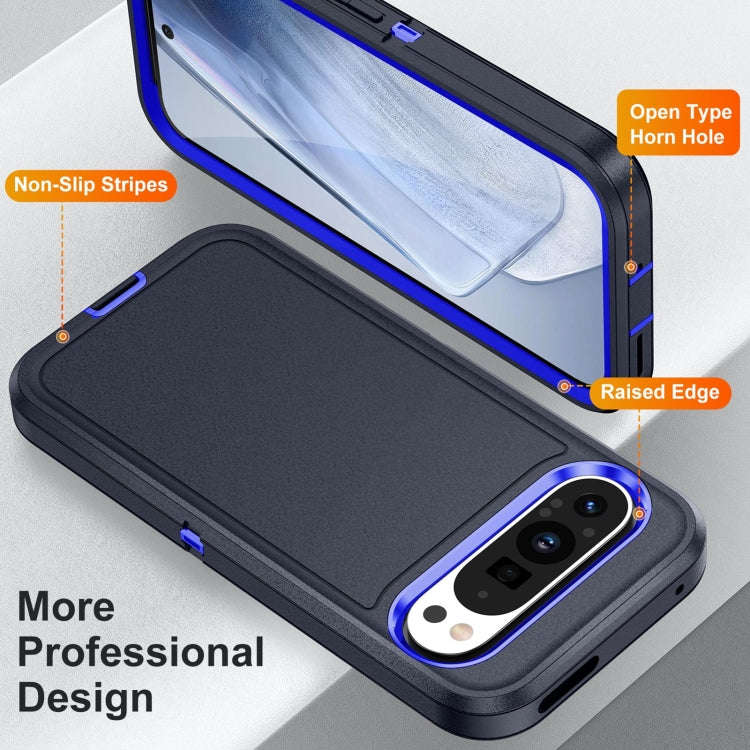 For Google Pixel 9 Life Waterproof Rugged PC + Silicone Phone Case(Dark Blue + Royal Blue)